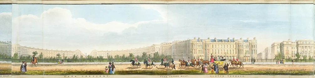 Park Crescent en Ulster Terrace, detail van een Panoramisch Uitzicht rond het Regent
